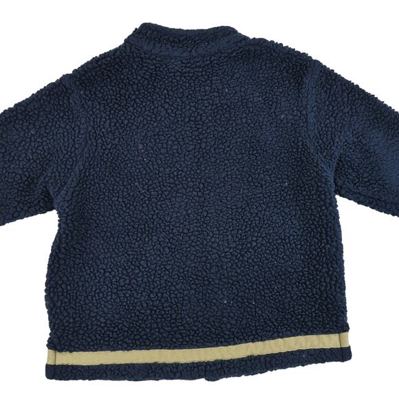 Hanna Andersson Sherpa‎ Fleece Full Zip Jacket Boys 80 18-24 Months Navy Blue - Picture 4 of 8
